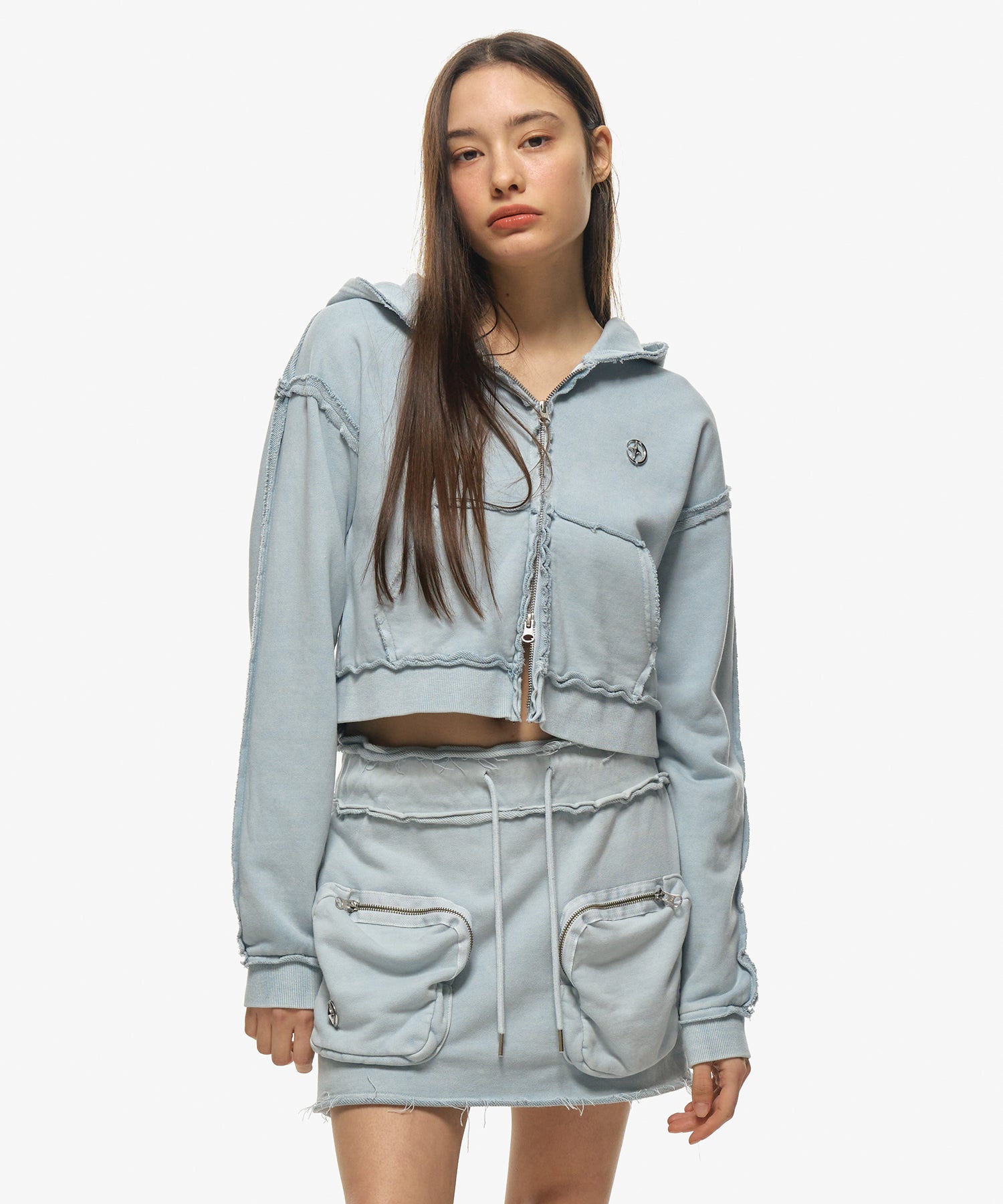 dy hood zip up (sky blue)