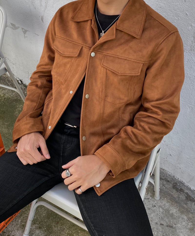 スエードトラッカージャケット / Suede Trucker Jacket (camel) – 60