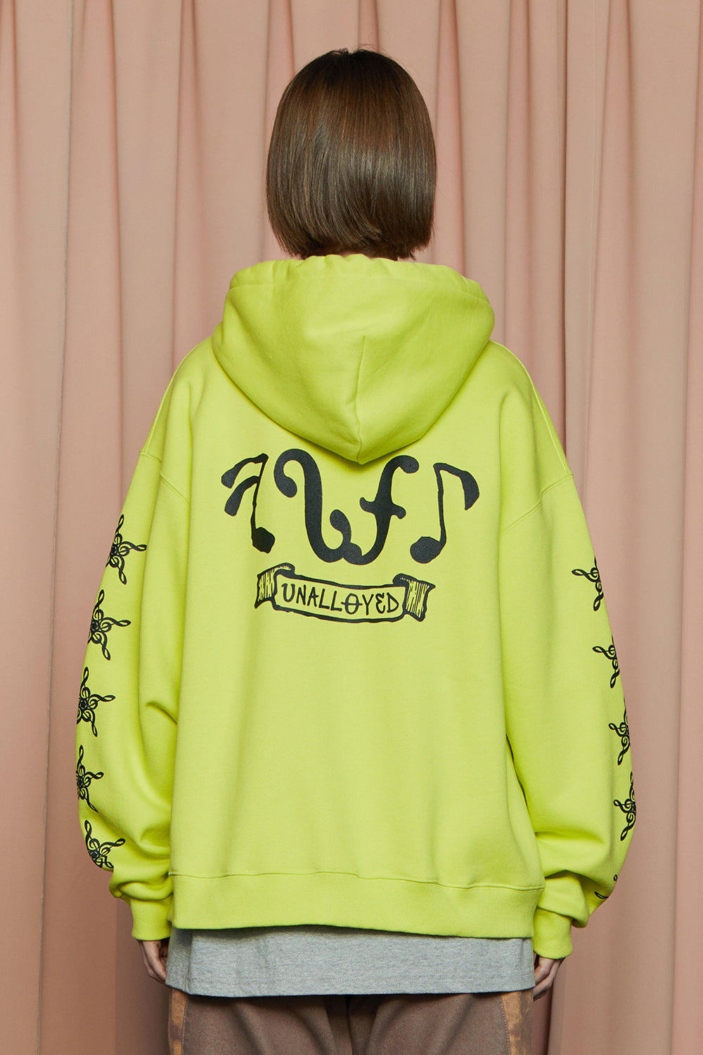 STAR ZIP-UP HOODIE / LIME YELLOW