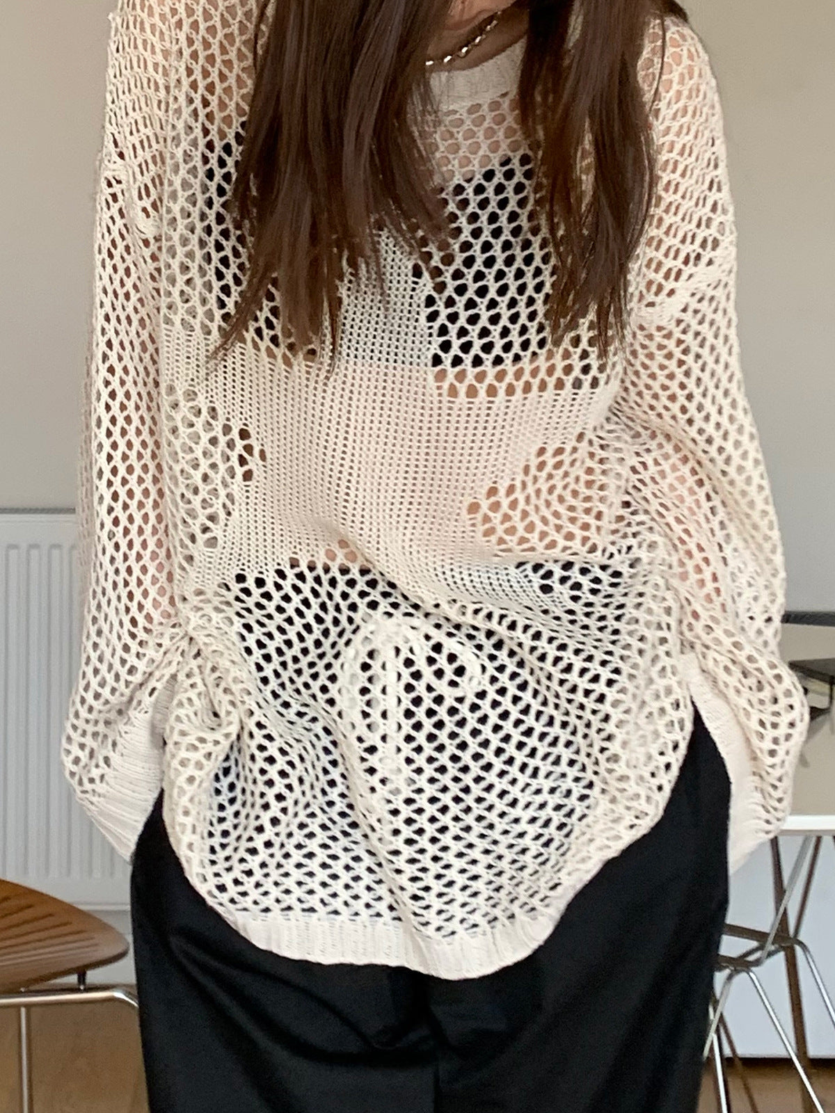 Star loose see-through knit