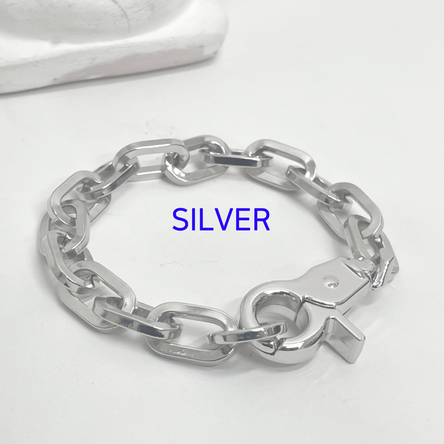 [BLESSEDBULLET]11mm round chain link bracelet_dark silver