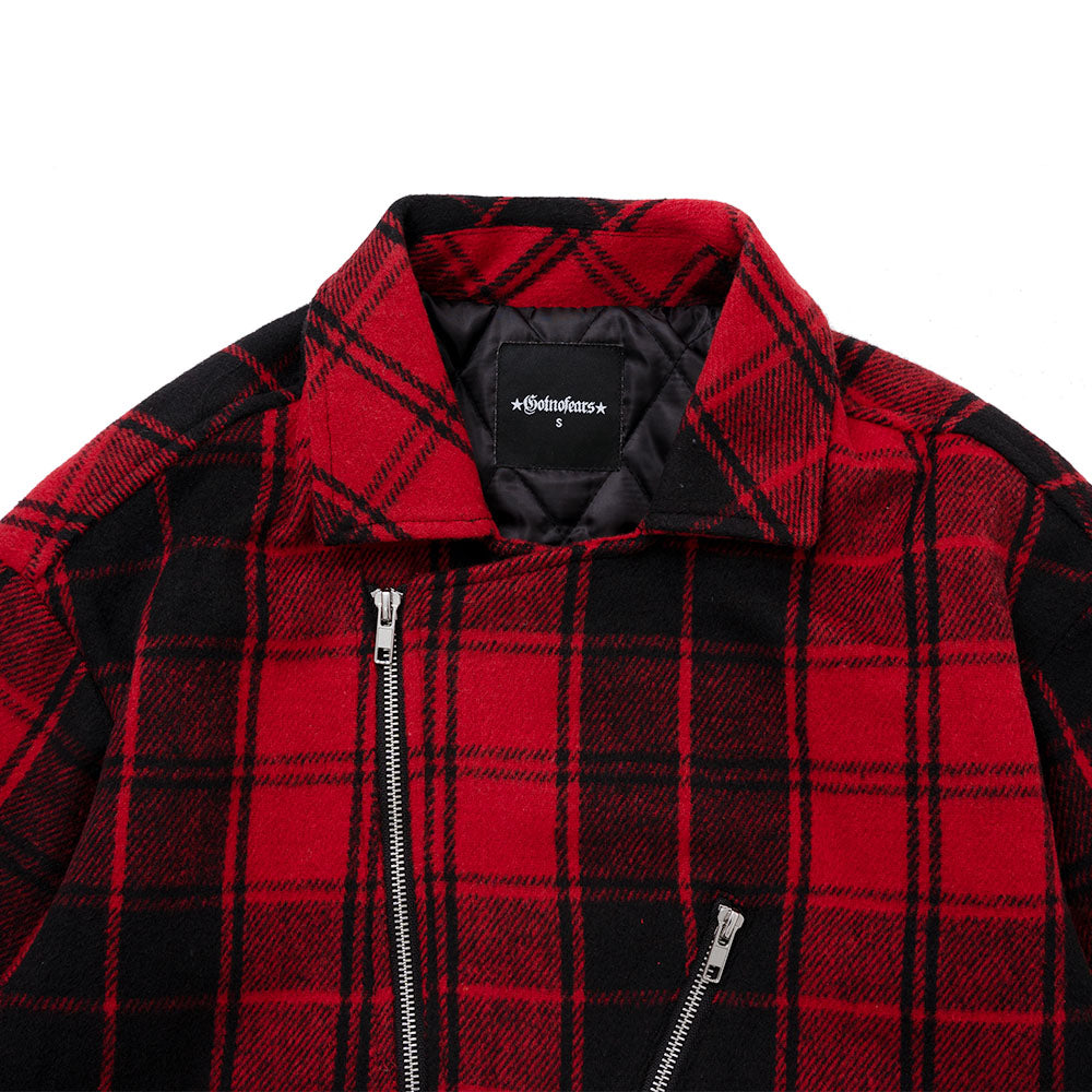 PLAID BIKER JACKET