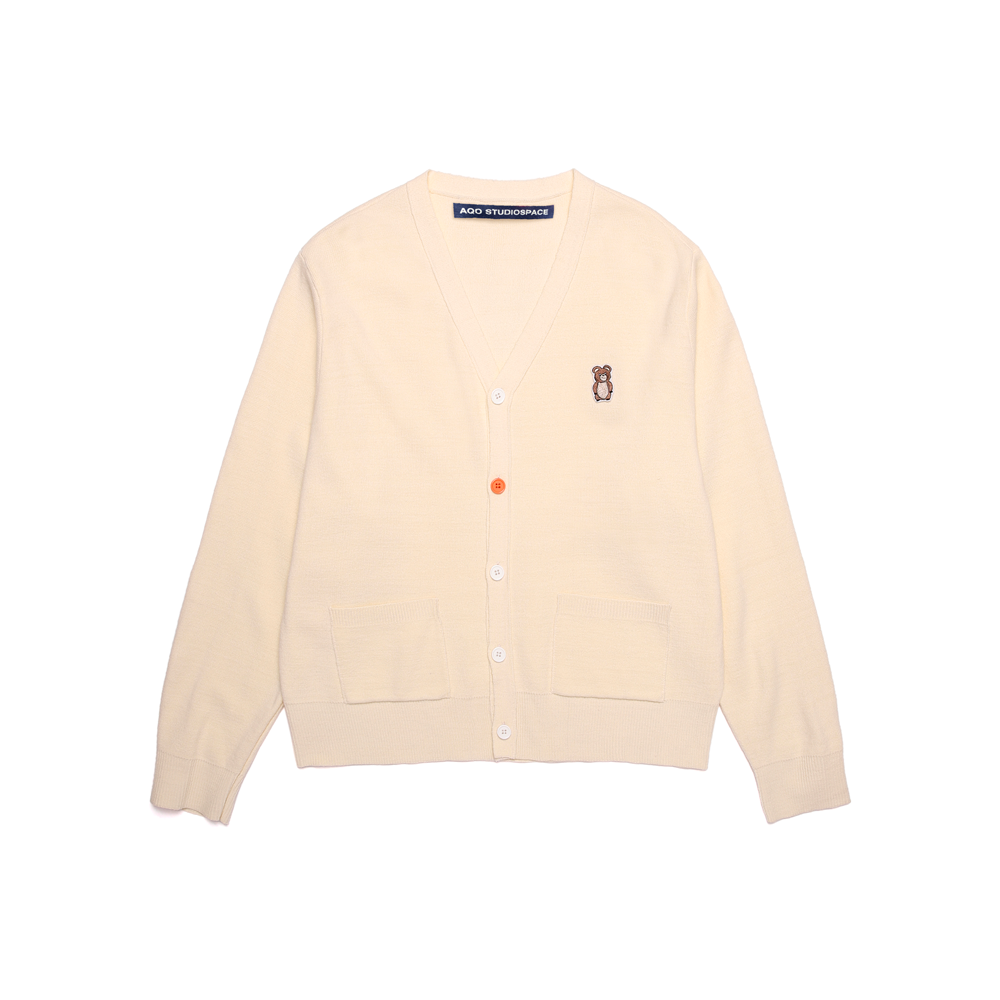 AQO ERIC BEAR CARDIGAN IVORY