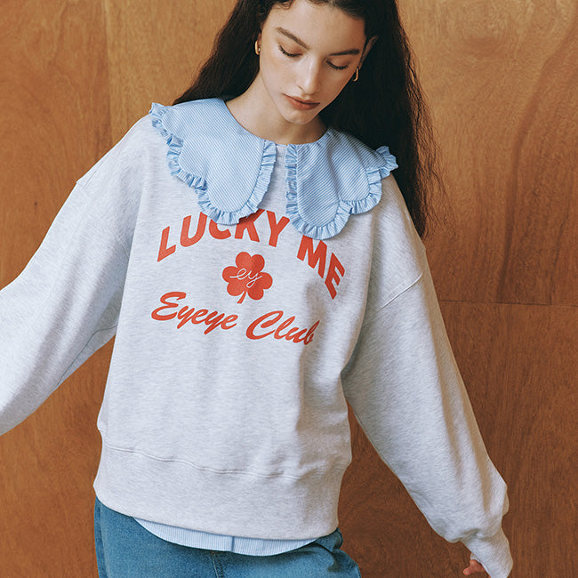 EYEYE LUCKY ME SWEATSHIRT_MELANGE GREY (EEOO3WSR05W)