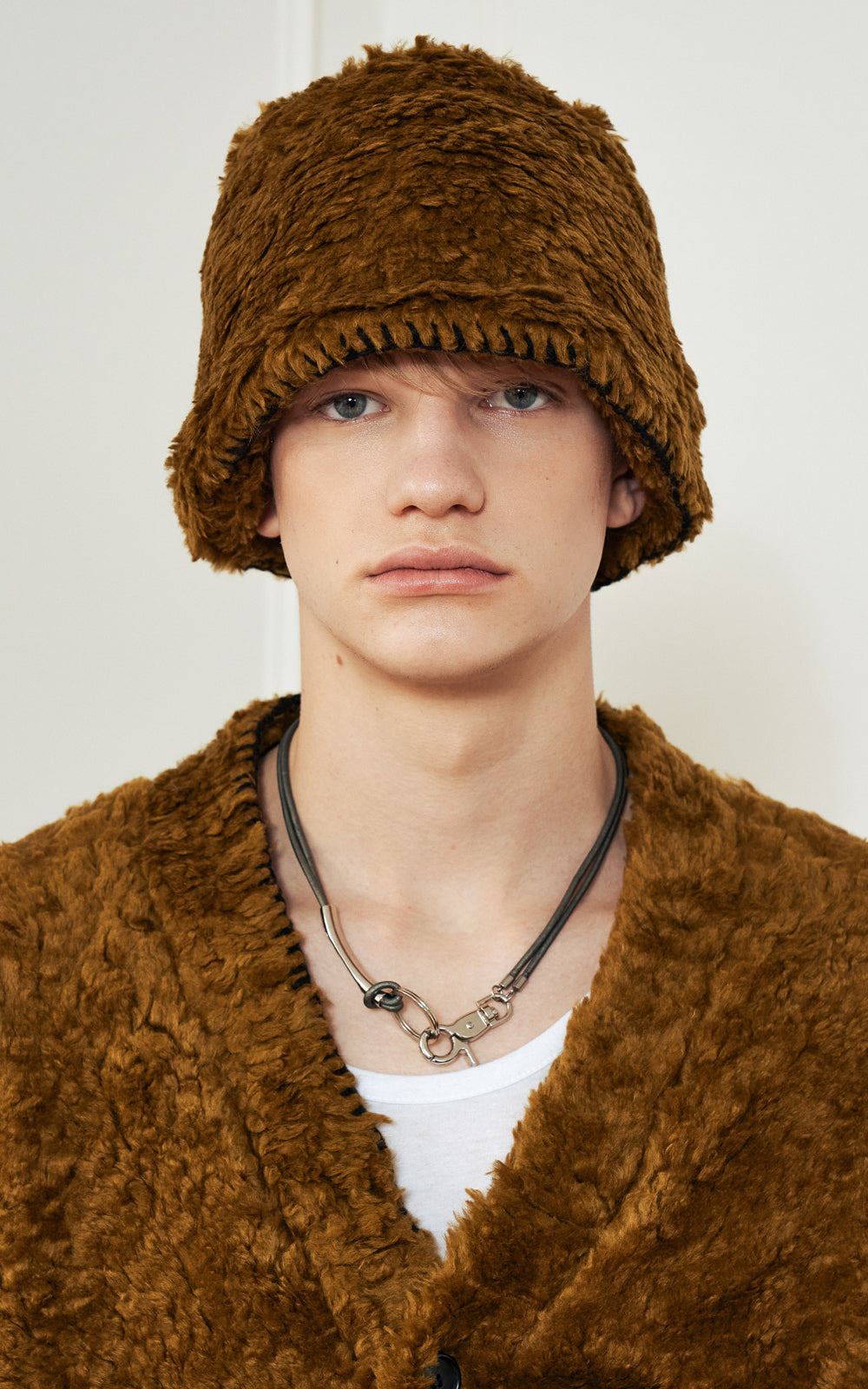 SMOCK ECO FUR KNIT BUCKET HAT_[KHAKI BROWN]