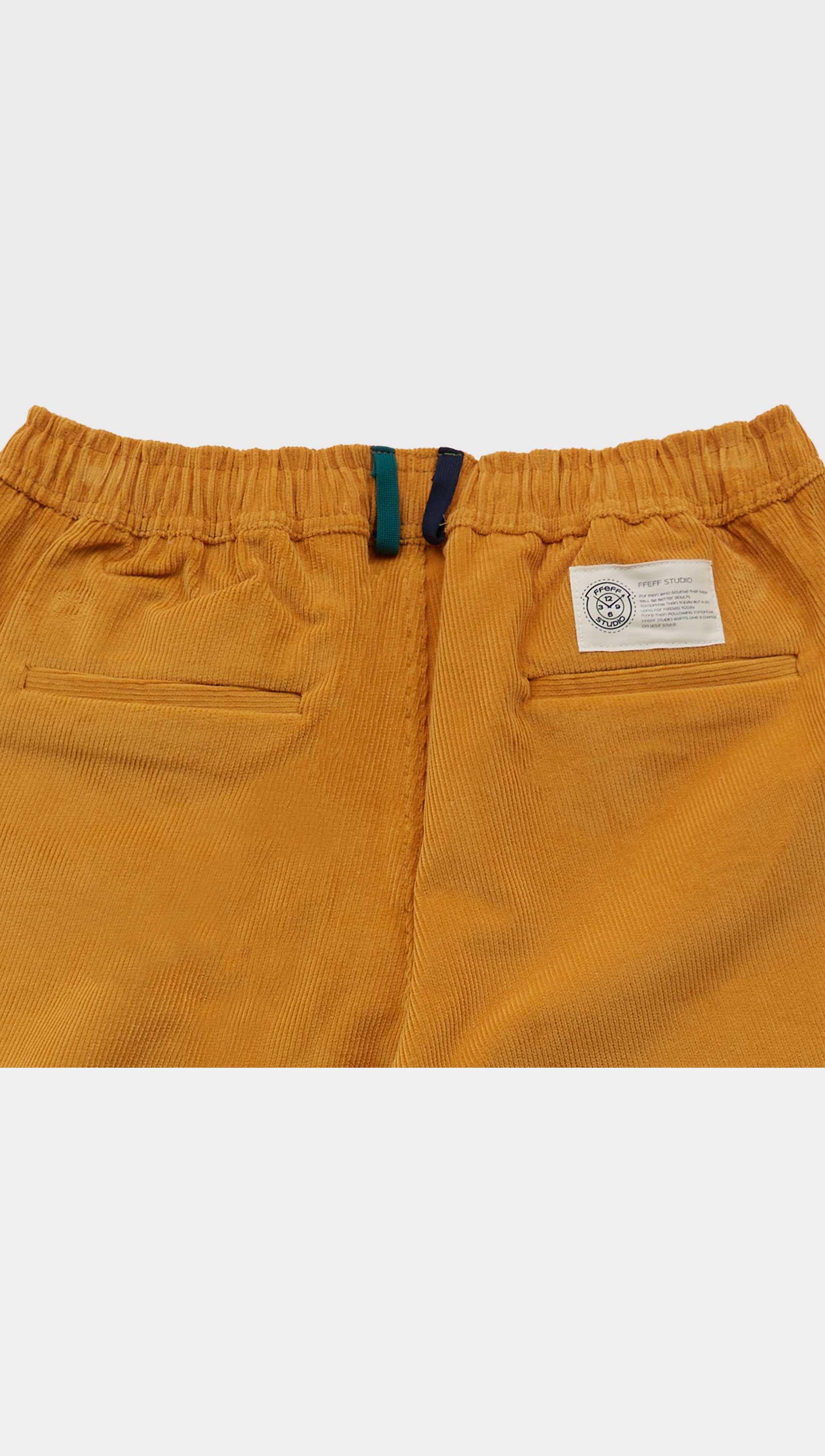 Corduroy wide banding pants (Mustard)