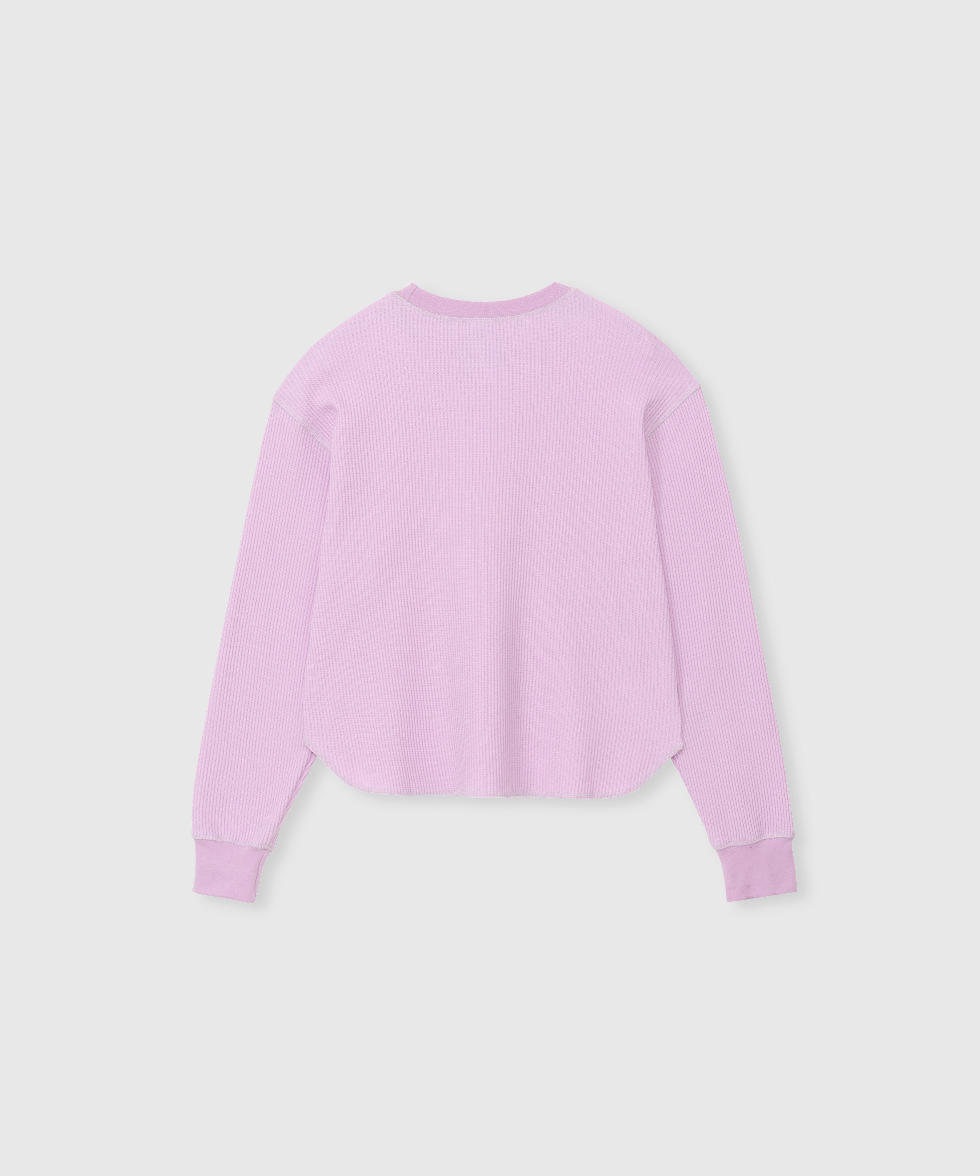 WAFFLE CUTTING LONG SLEEVE_Purple