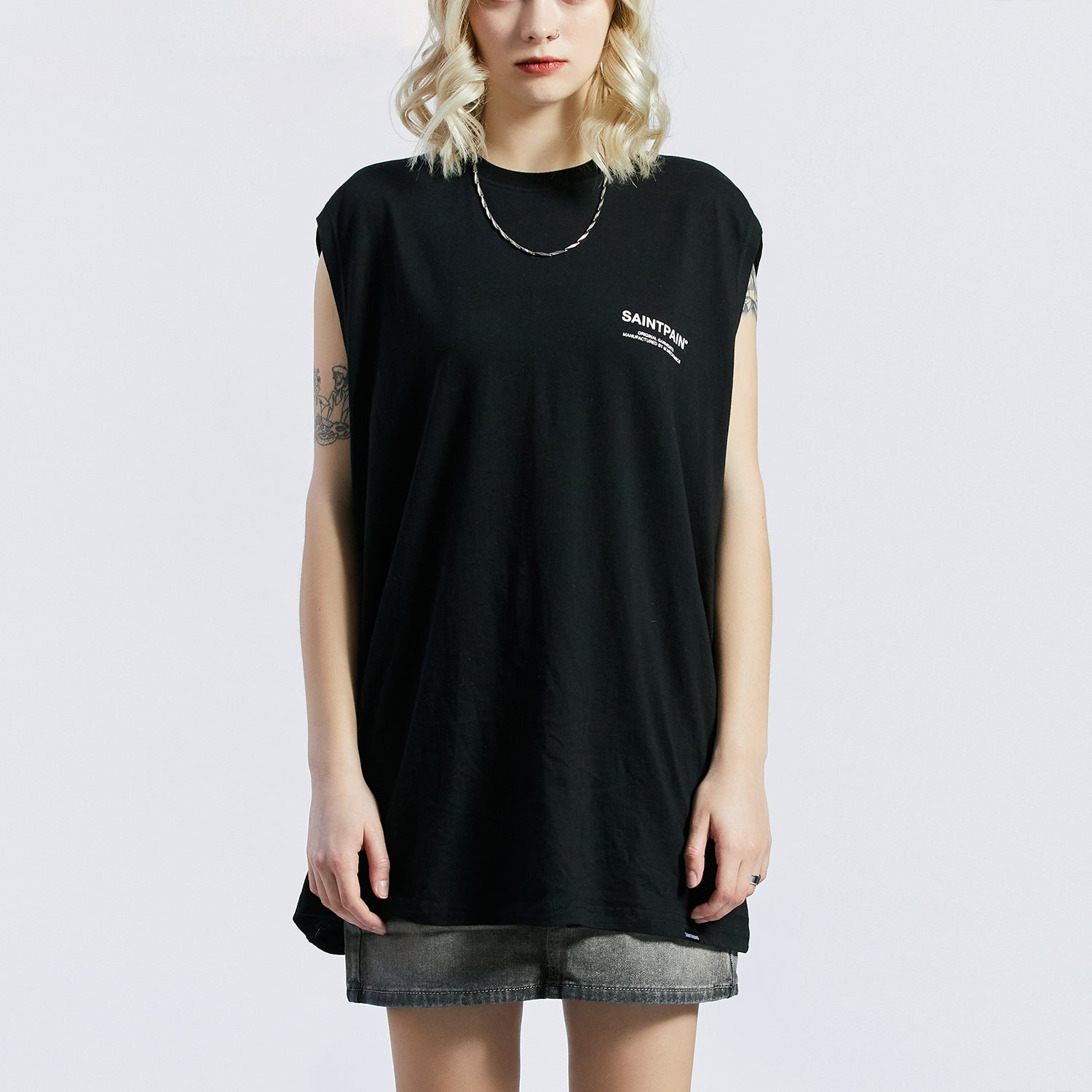 SP VRTN LOGO SLEEVELESS-BLACK