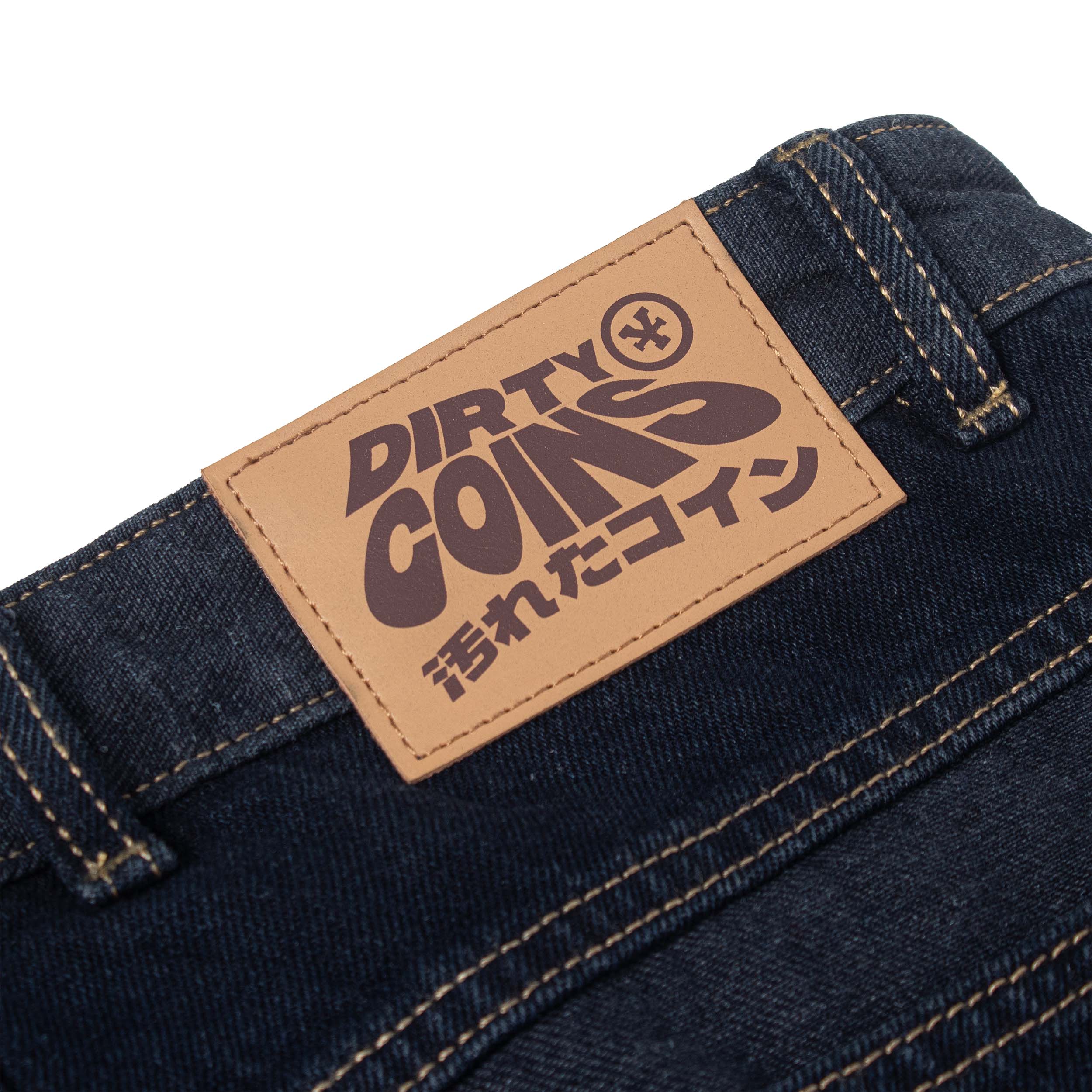 Logo Washed Knee Jeans - Dark Blue