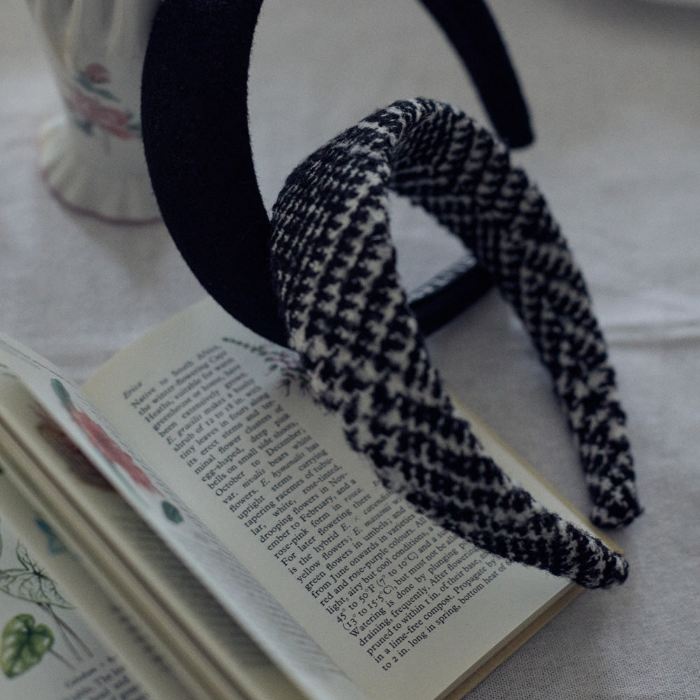 Black & White Check Wool Headband