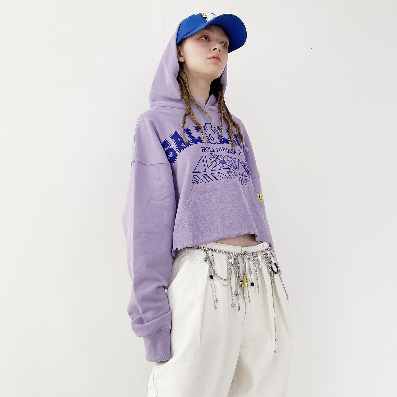 SALT & LIGHT CROPPED HOODIE_PURPLE