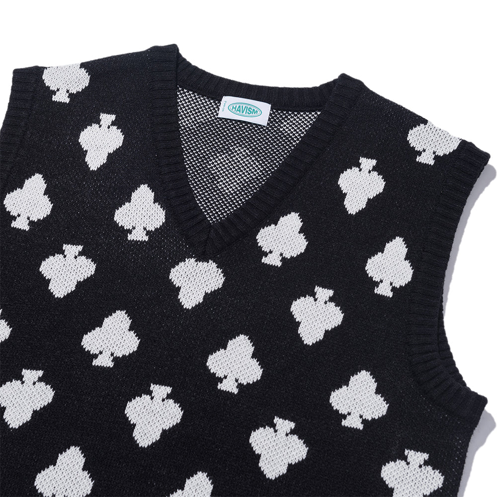 CLOVER PATTERN KNIT VEST