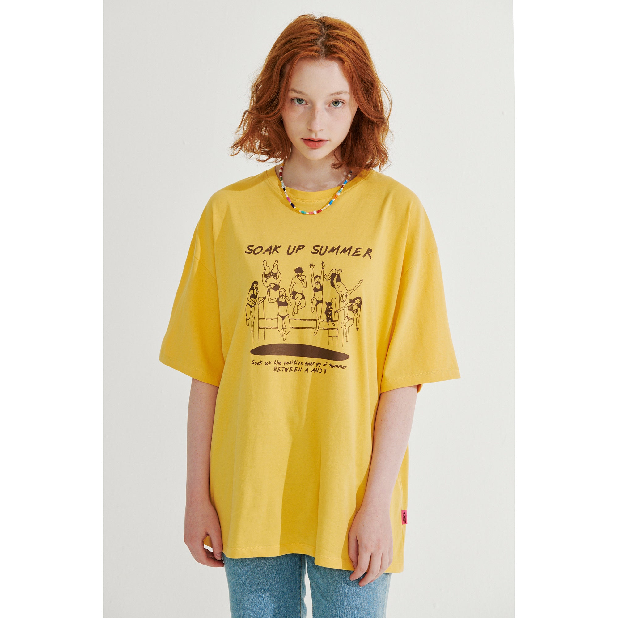 DIVING PRINT OVERFIT T-SHIRT _ YELLOW