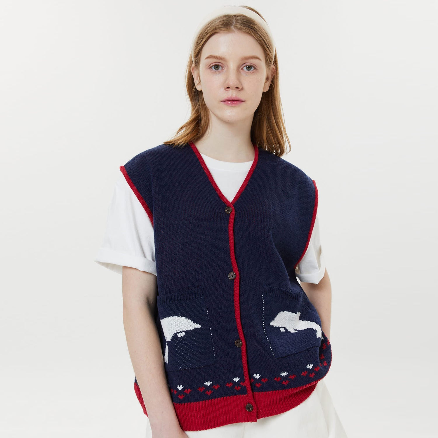 Dolphin knit vest