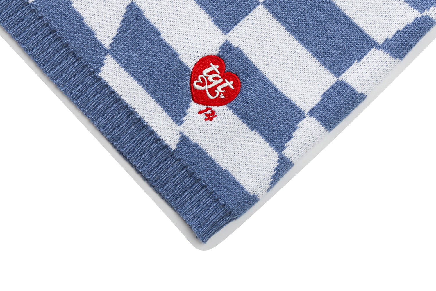 CHECKERBOARD KNIT ONEPIECE(SKY BLUE)