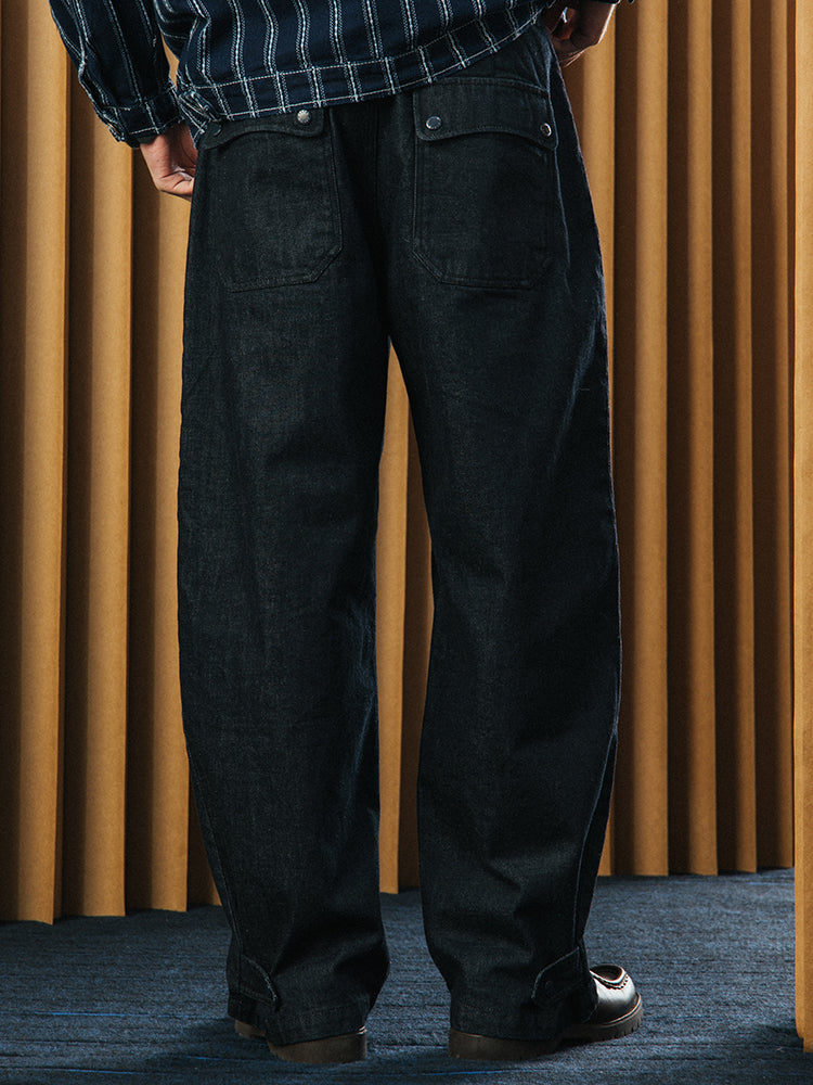 DAKYAM 2023 13.8oz Heavyweight loose silhouette original color denim jeans tall casual pants