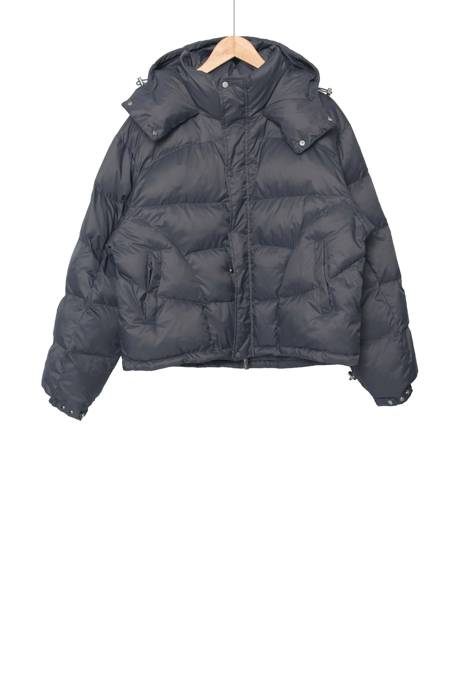 Minimal cropped hooded padded jacket