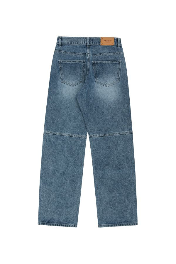 Double pintuck denim pants