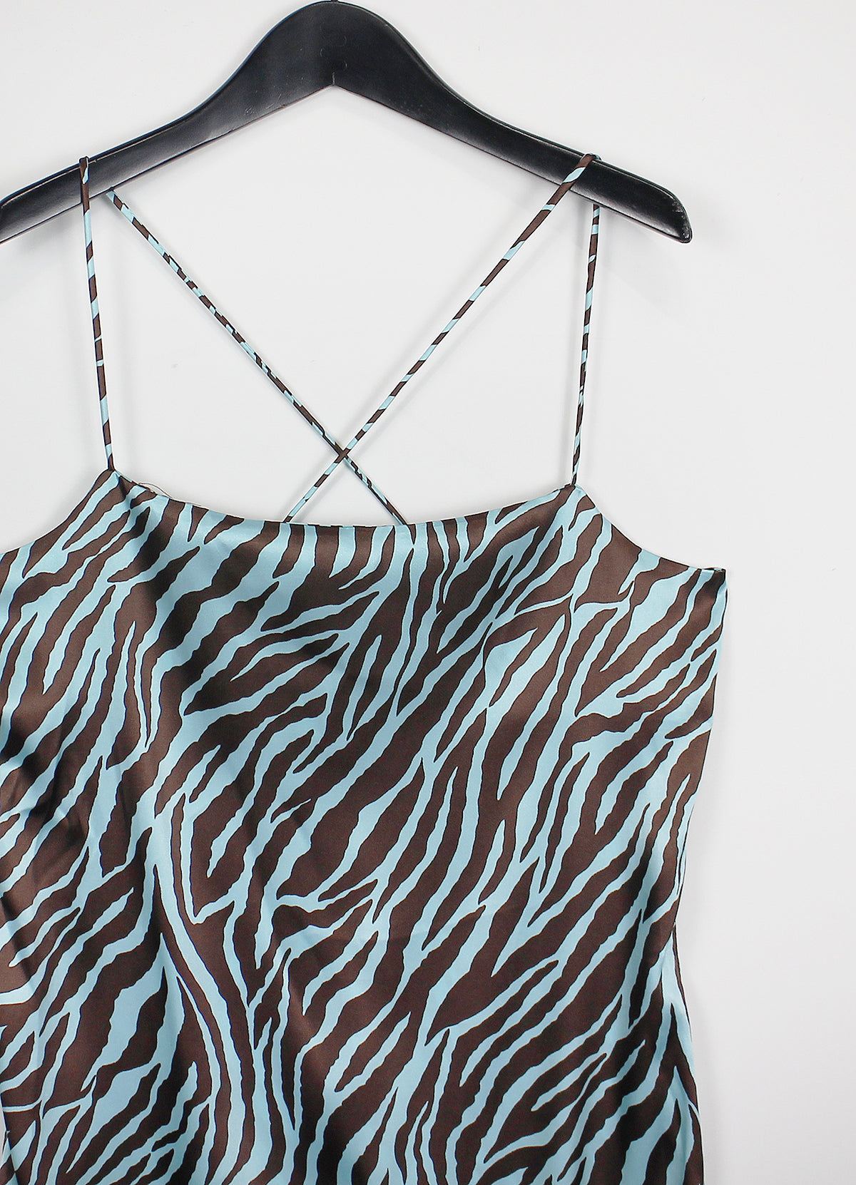 Satin Zebra Shirring Dress (2color)