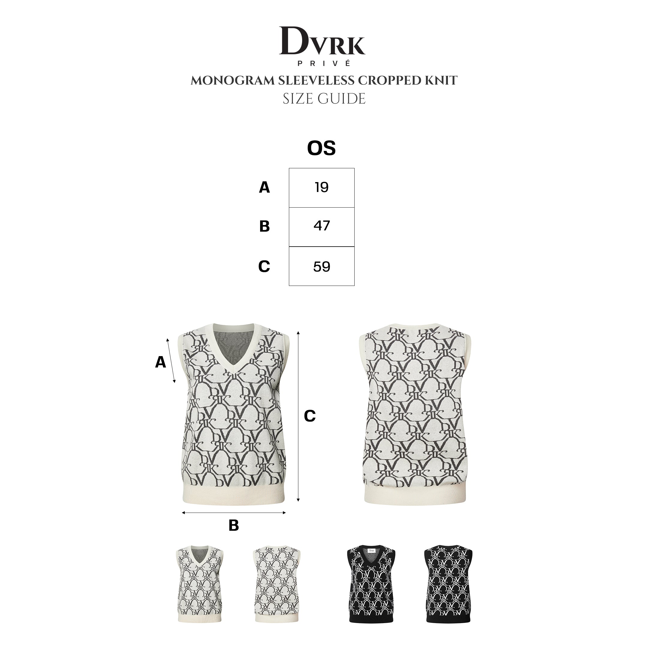 DVRK MONOGRAM SLEEVELESS KNIT - CREAM (FEMALE)