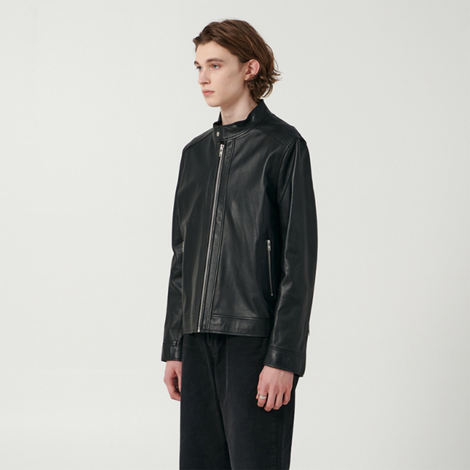 LAMBSKIN CHINA COLLAR JACKET