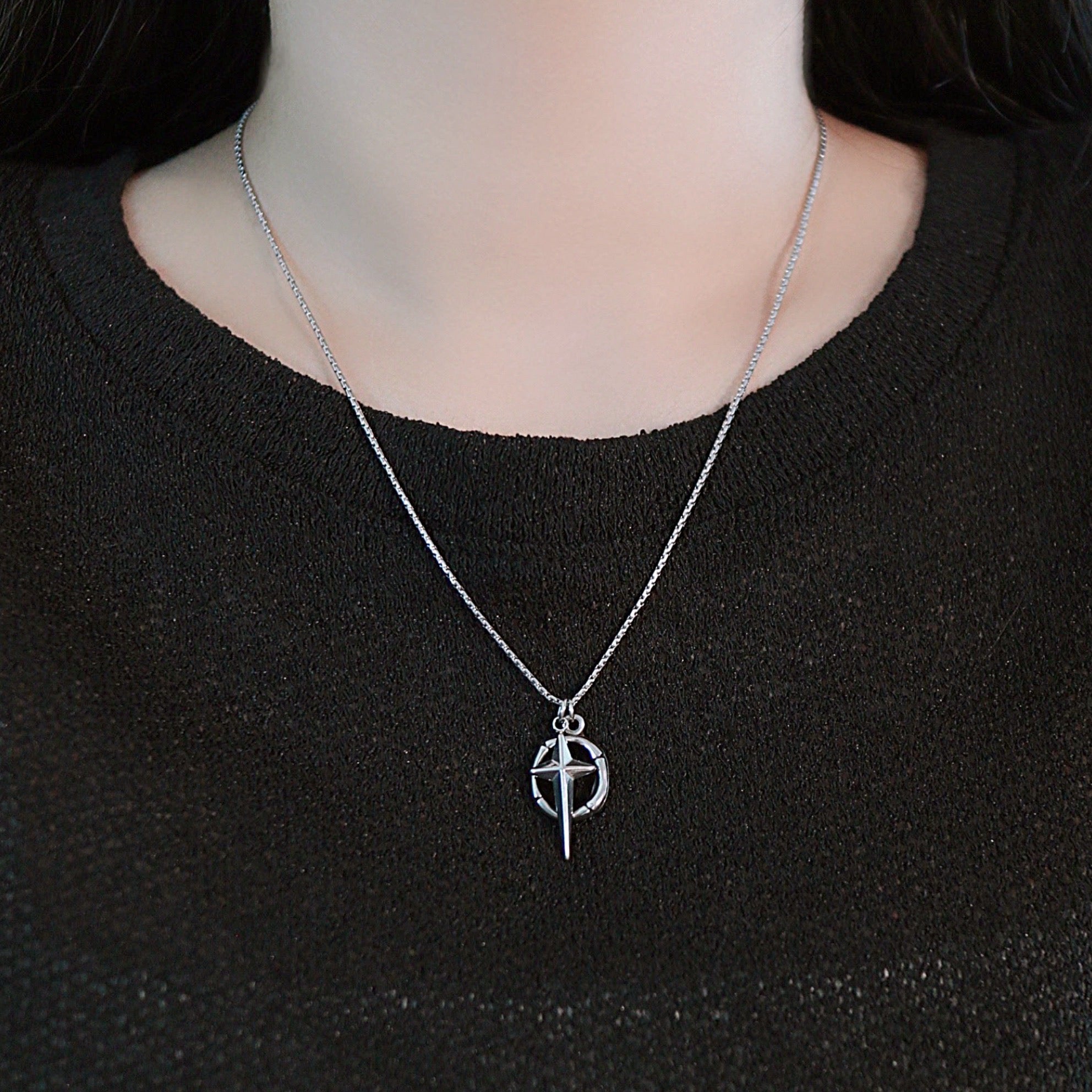 cross ring necklace