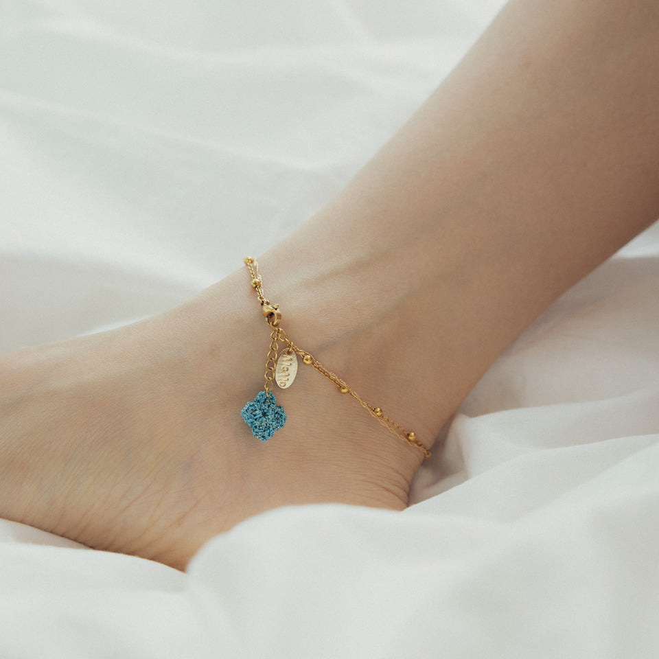 Lucky clover surgical mix chain anklet