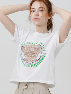 ウィメンズ ベアフレンズリラックスクロップTシャツ(FCC2TS386W)