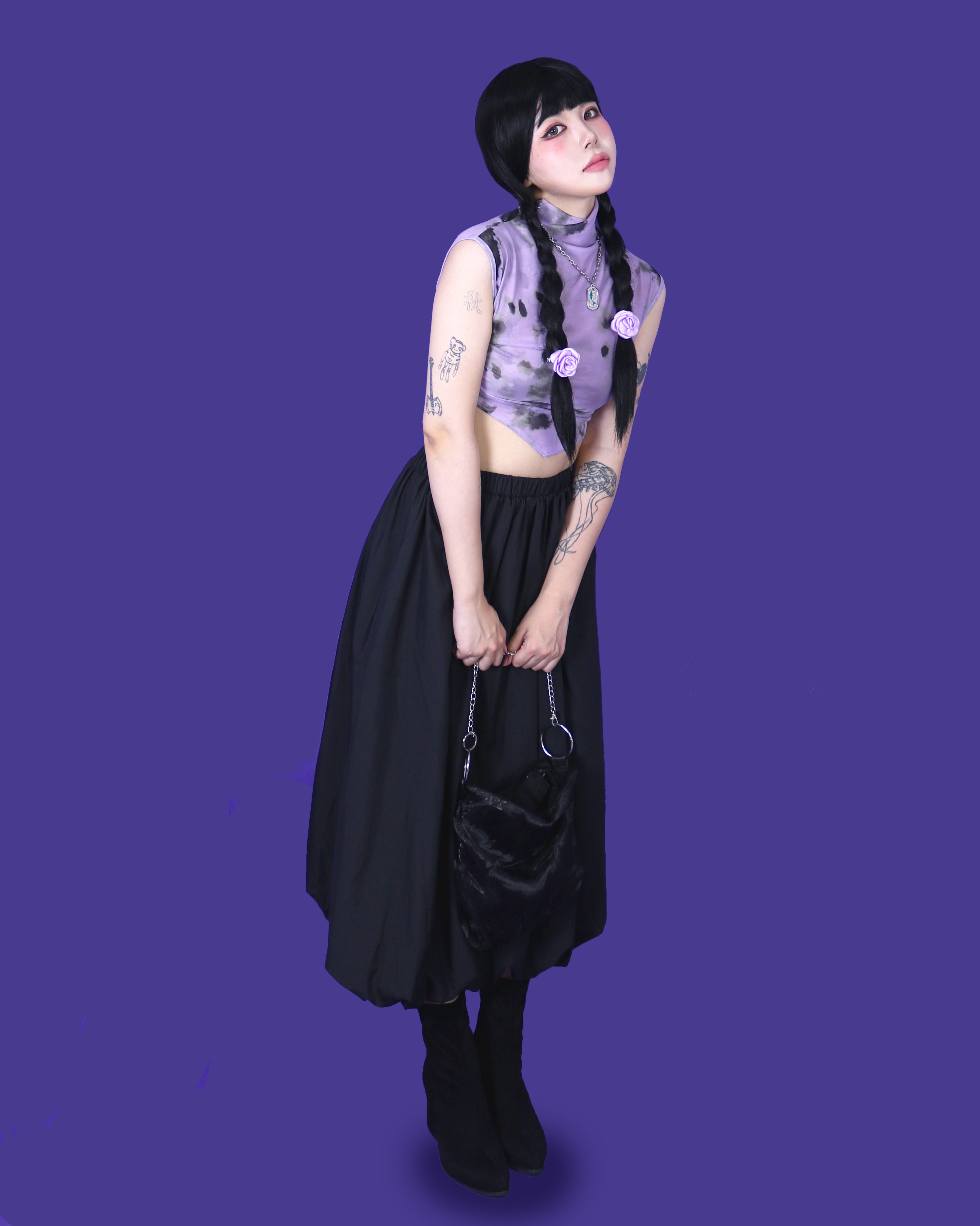 violet high neck sleeveless