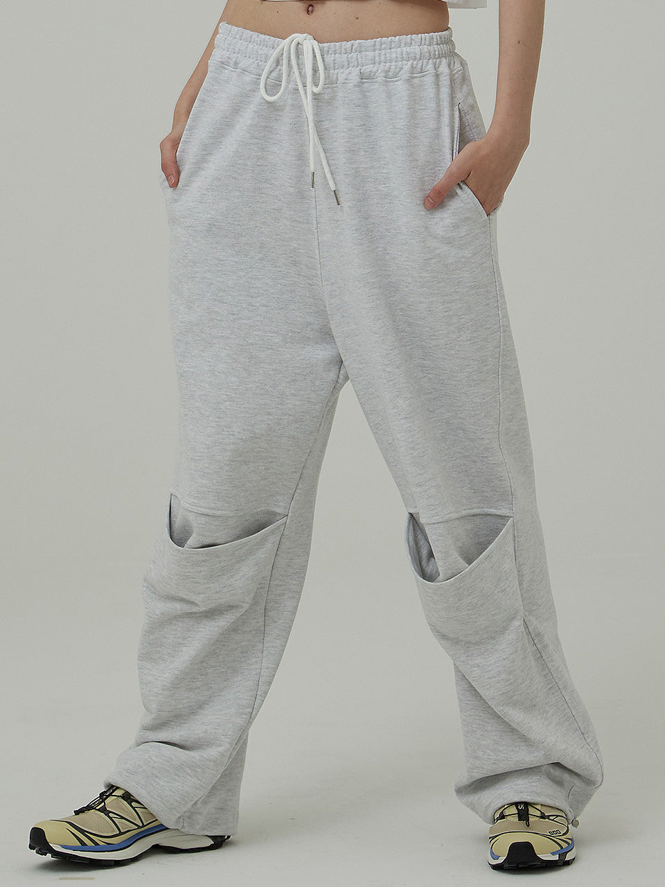 SLIT PANTS IN GREY