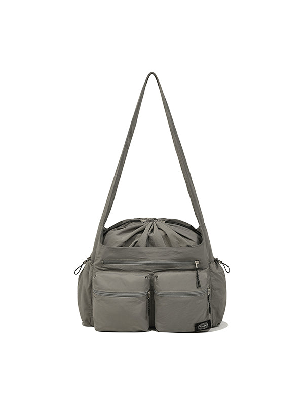 POCKET DRAWSTRING CROSS BAG [LIGHT GRAY]