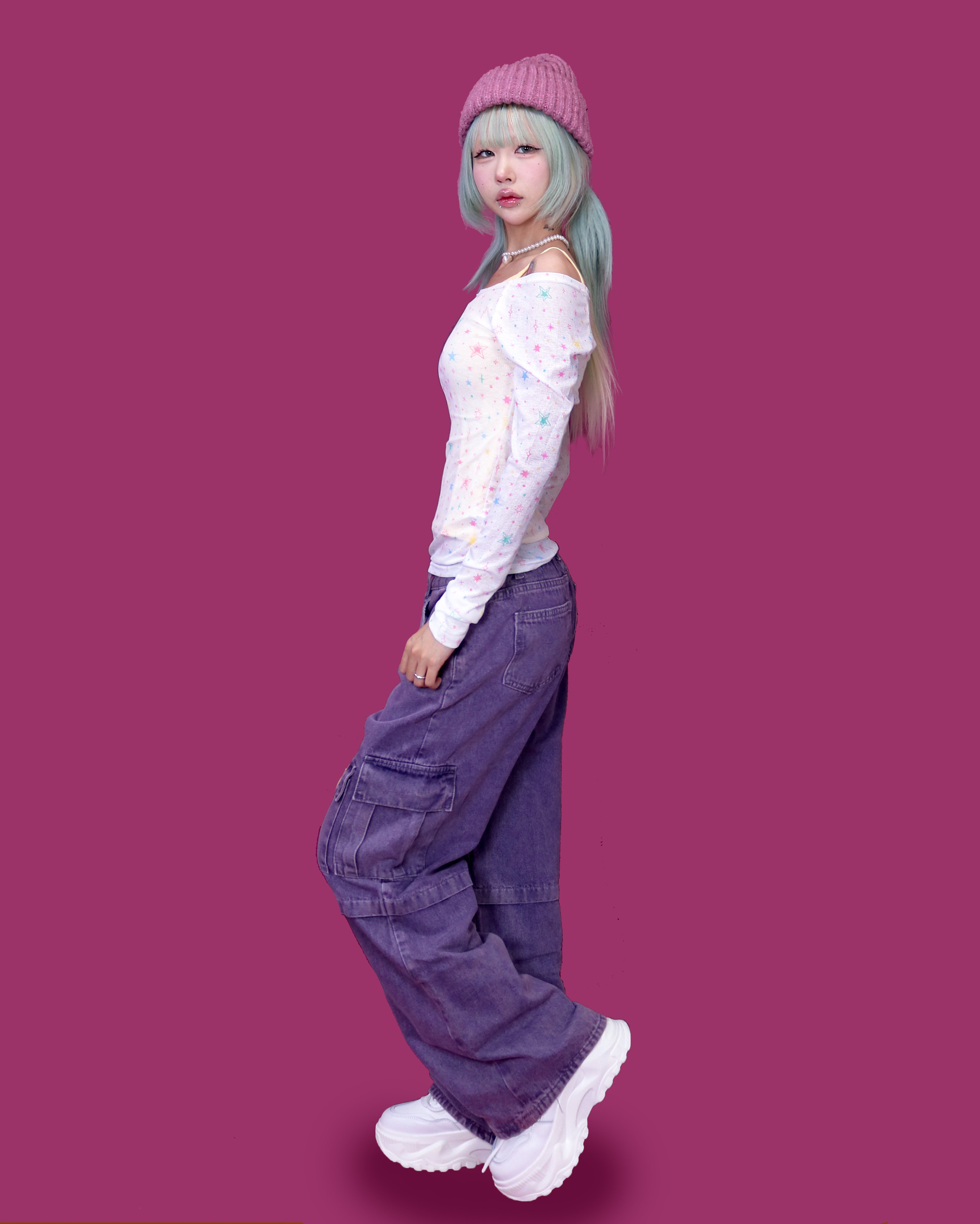 didi purple cargo pants