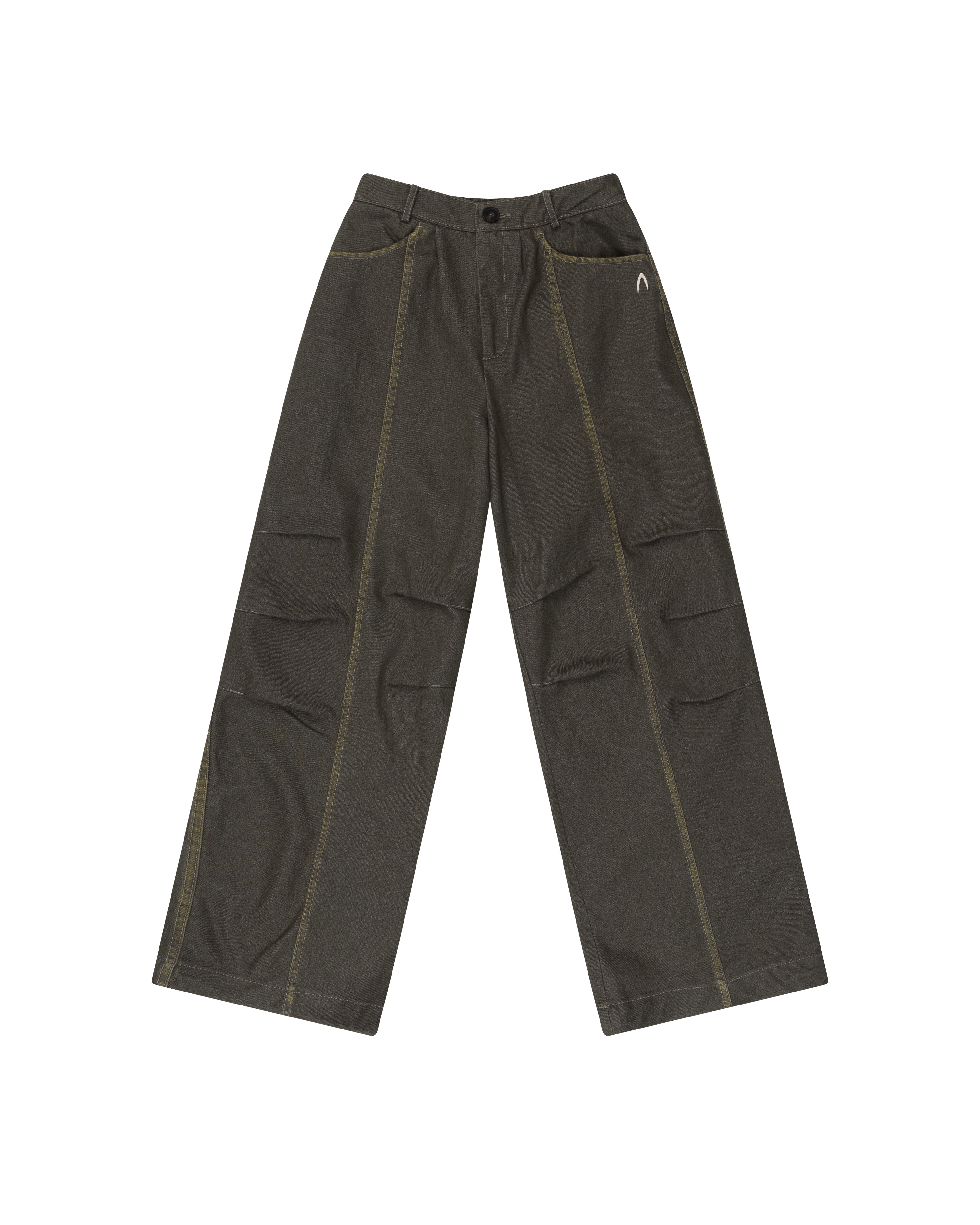 Washed Line Denim Pants (Khaki)