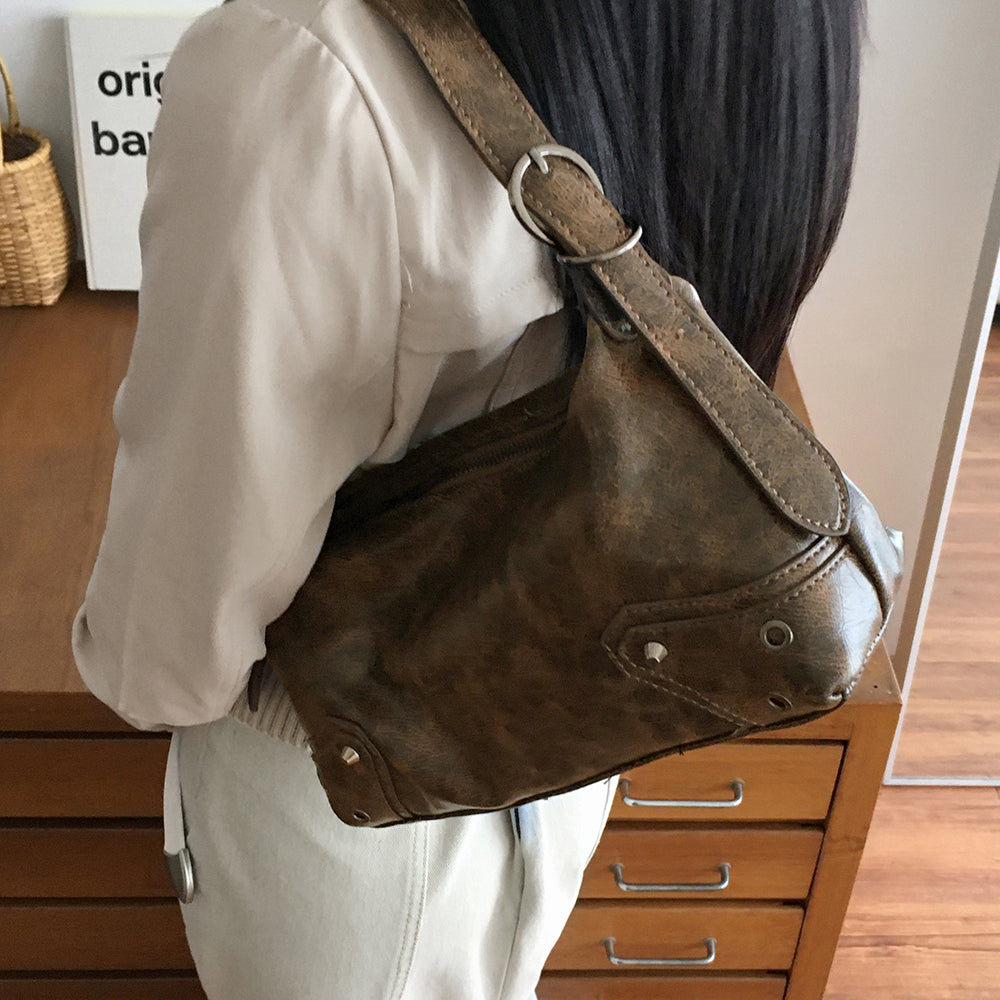 Nuba Vintage Washed Hobo Cross Shoulder Bag