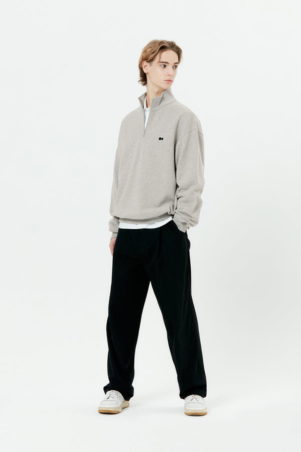 ユニスモールチェリーハーフジップスウェット / UNI SMALL CHERRY HALF ZIP UP SWEAT [MELANGE GRAY]