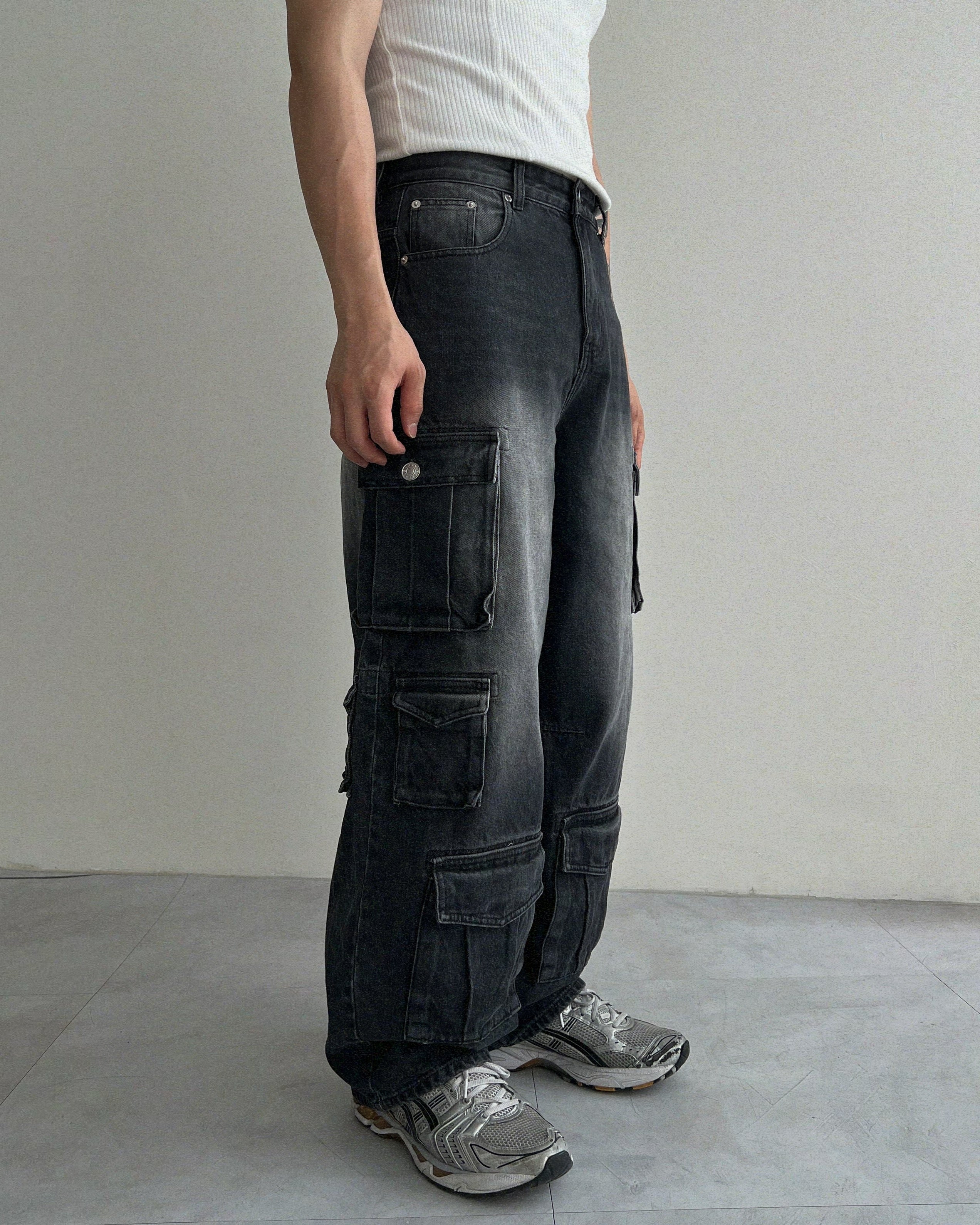 Multi Button Cargo Denim(2colors)