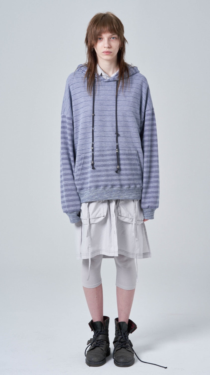 Oversized stripe hoodie_blue