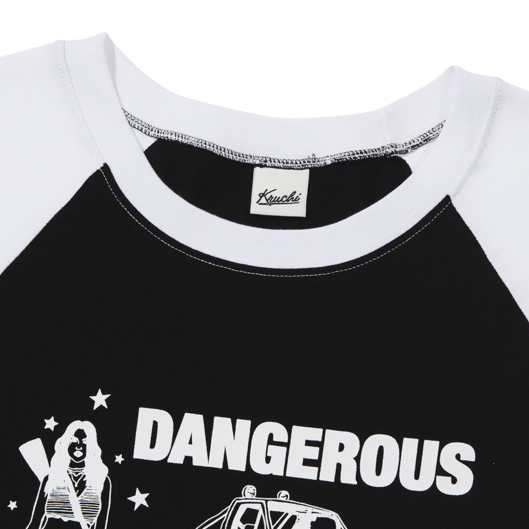 DANGEROUS Raglan long-sleeved T-Shirt (BLACK) MENS