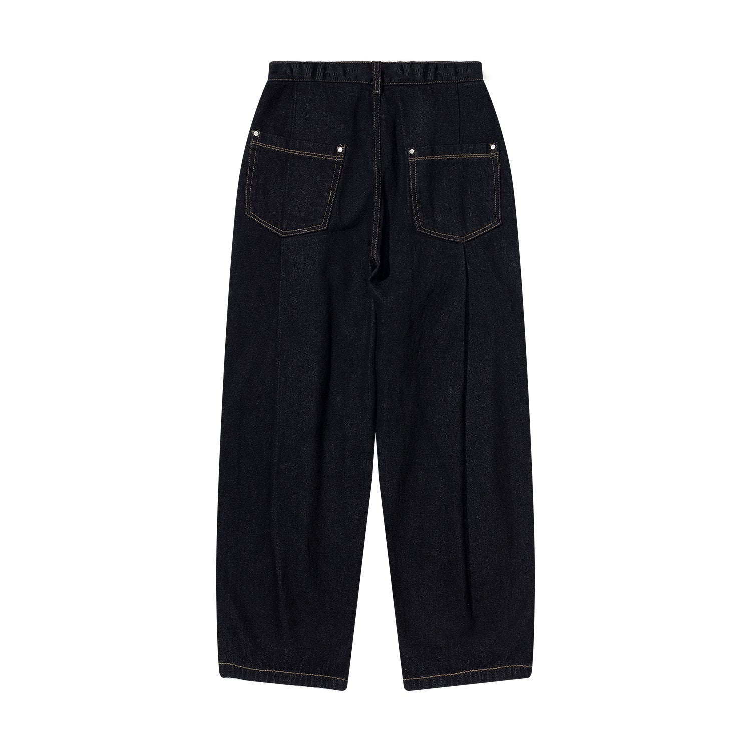 DEEP TUCK POINT DENIM PANTS WOMENS - BLACK