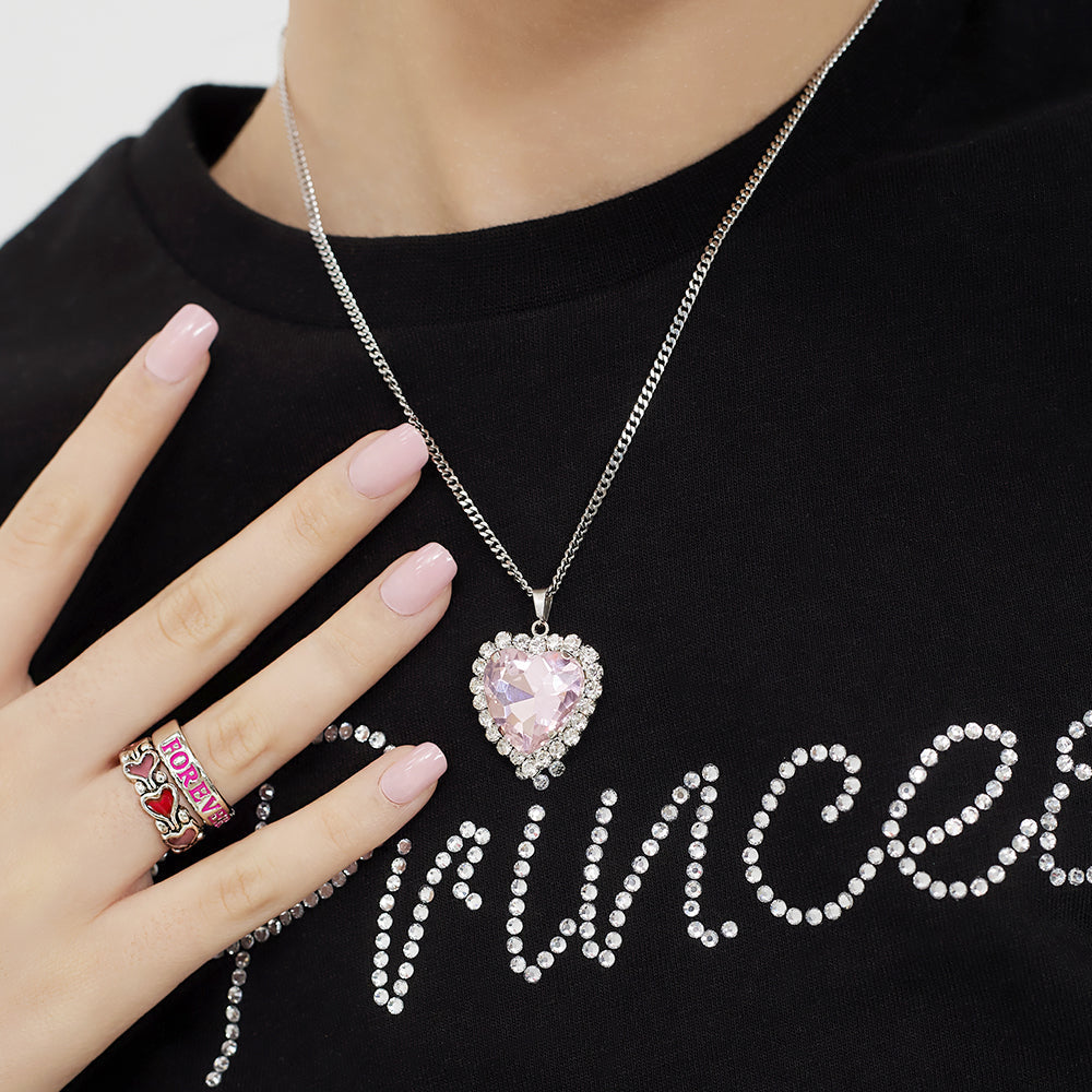 HIGHTEEN PRINCESS HEART CUBIC ZIRCONIA NECKLACE