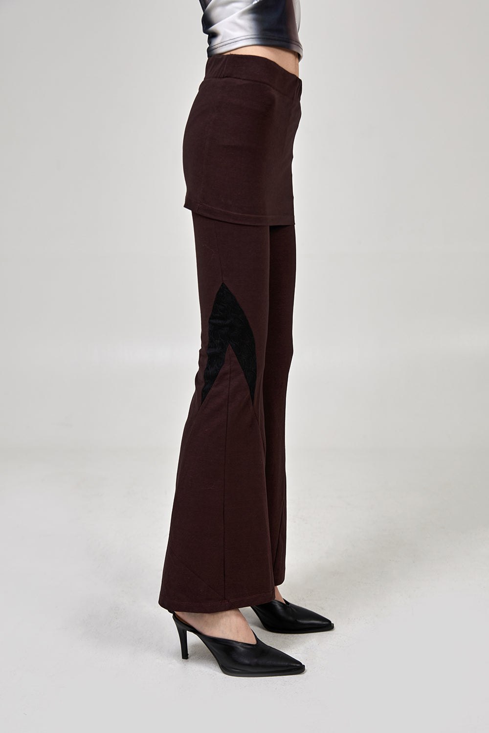 BOOTS CUT SKIRT PANTS [WINE]