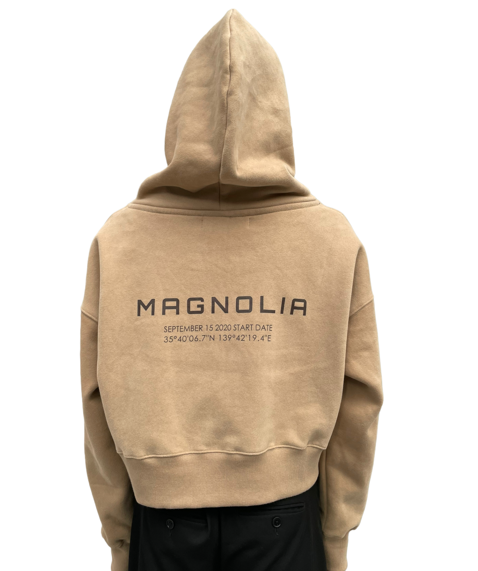 プリントクロップドフーディ / Print Cropped Hoodie-BEIGE