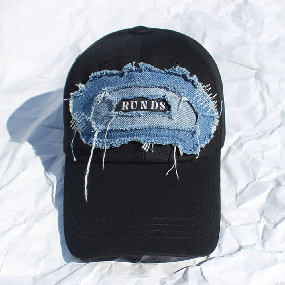 denim patchwork ball cap (denim)