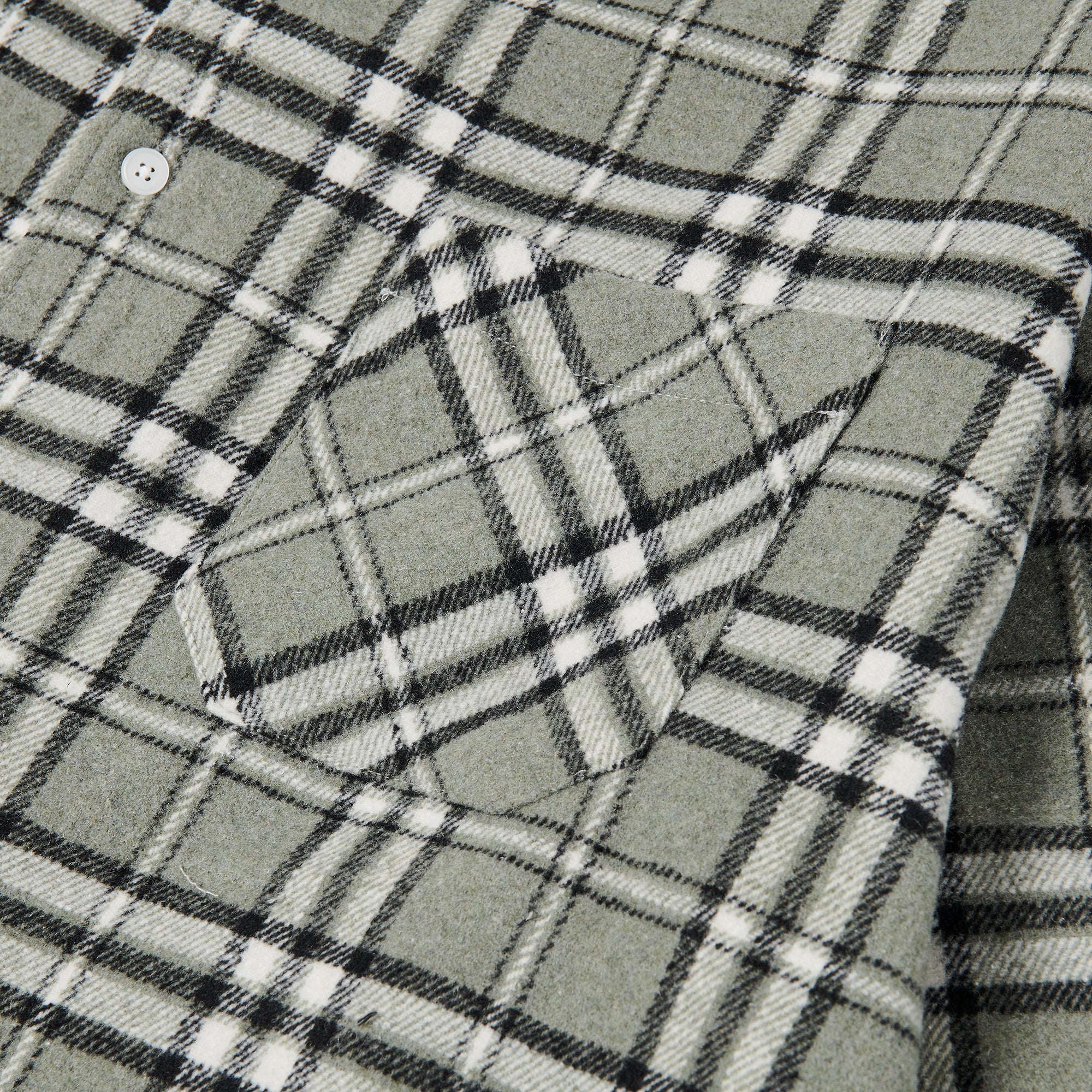 Loose wool check shirts Gray