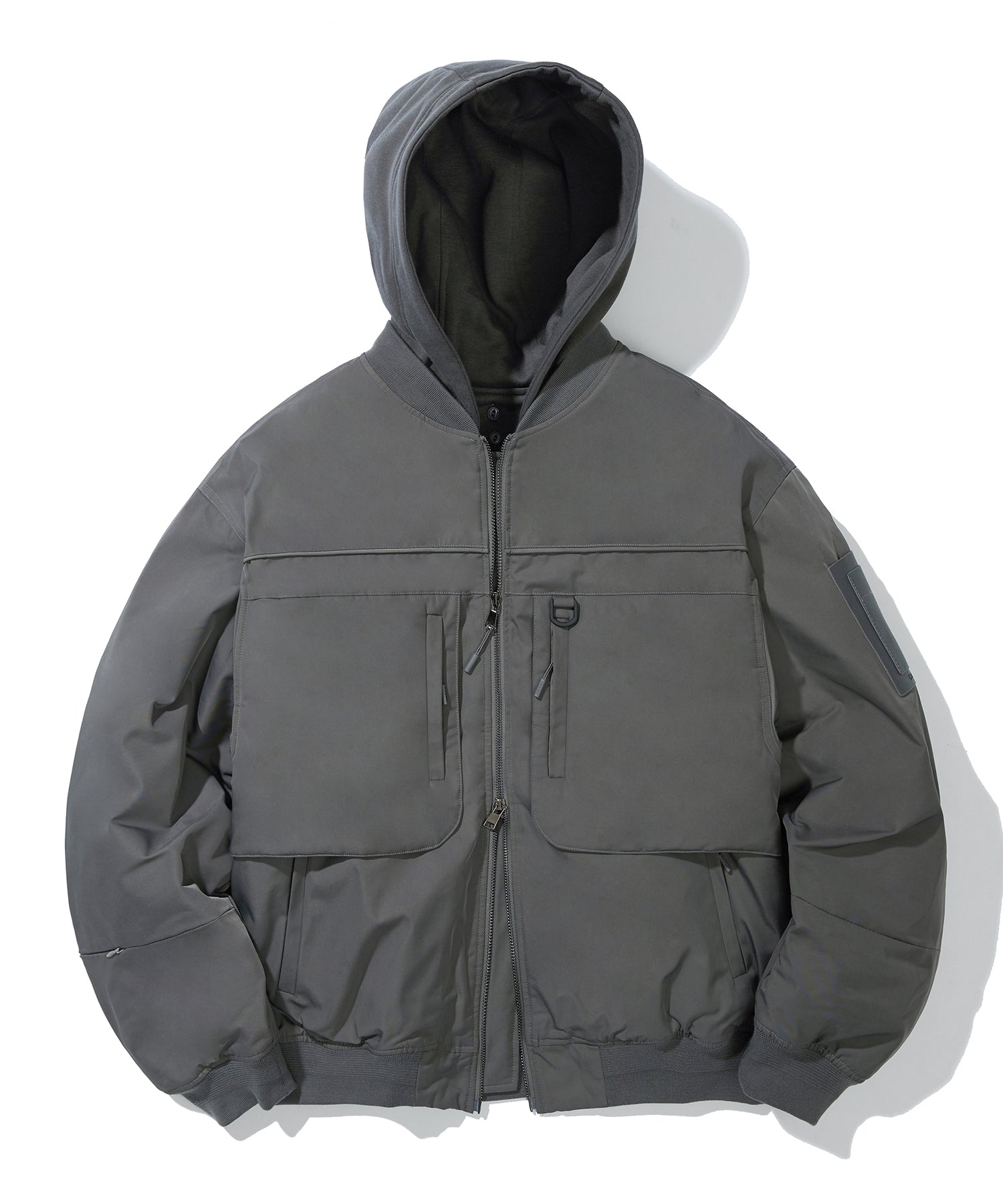 2-WAY UTILITY HOOD MA-1 JACKET_CHARCOAL