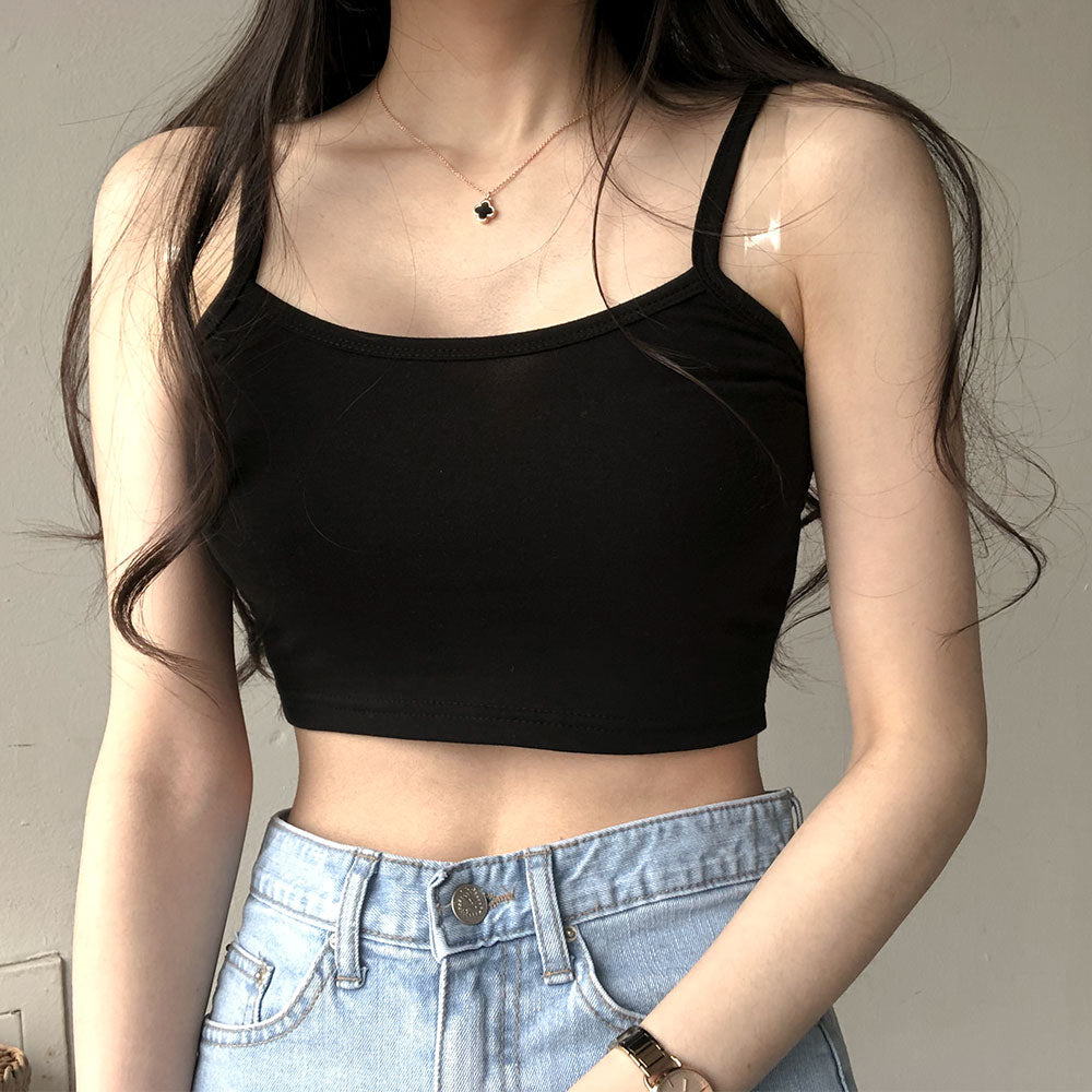 [Basic Item]Crop strap top that you want to wear every day for comfort