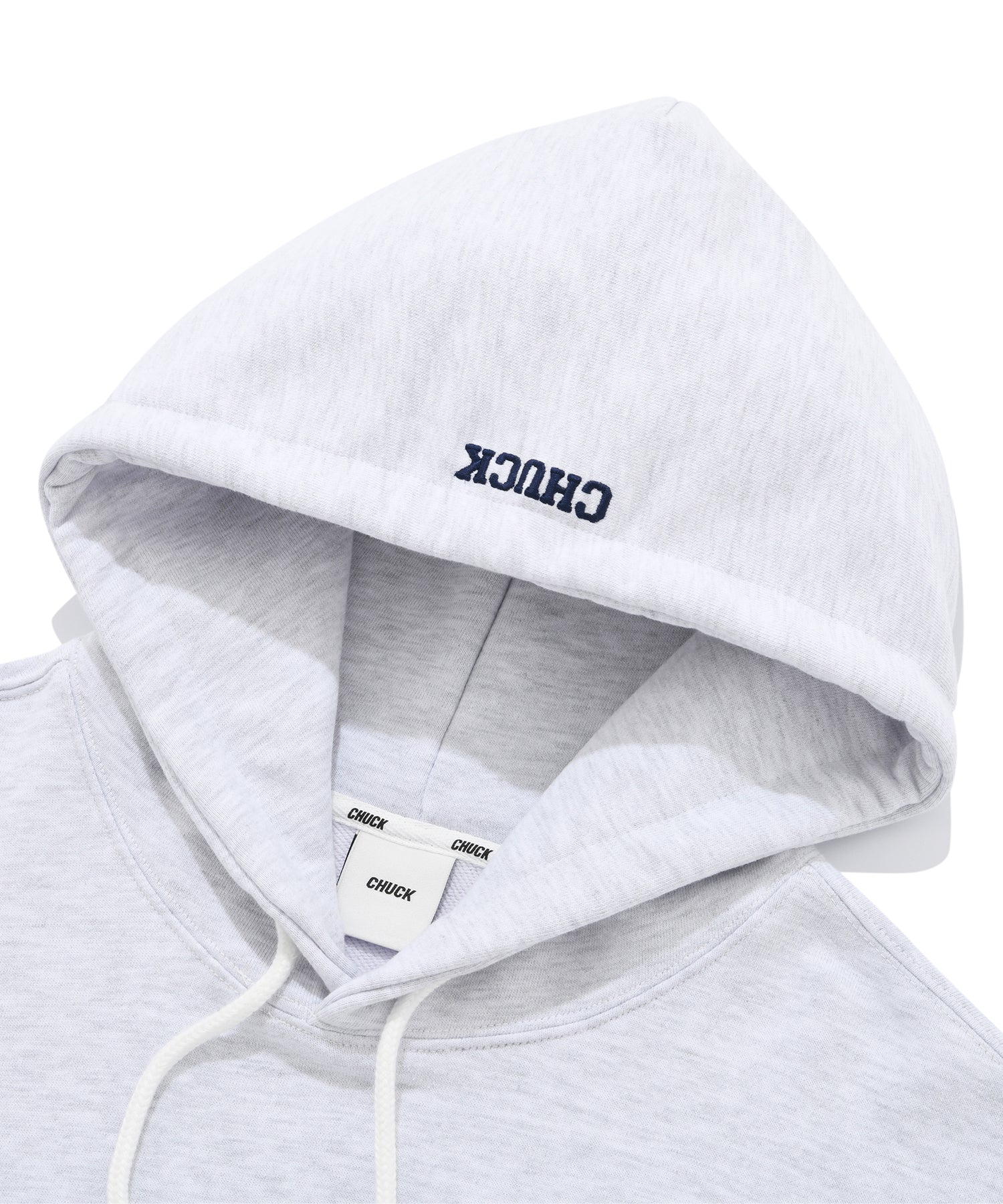 CHUCK アプリケアーチロゴフーディ / [Spring Ver.] CHUCK APPLIQUE ARCH LOGO HOODIE (LIGHT GRAY&NAVY)