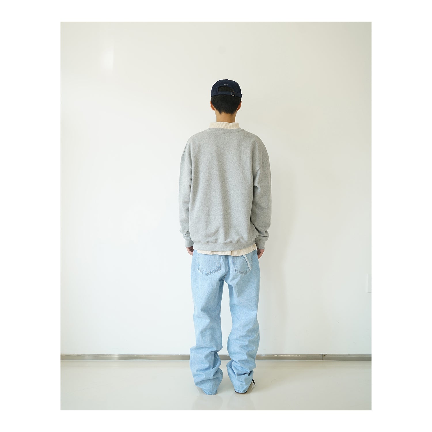 Curved Side Line Denim / Ecru