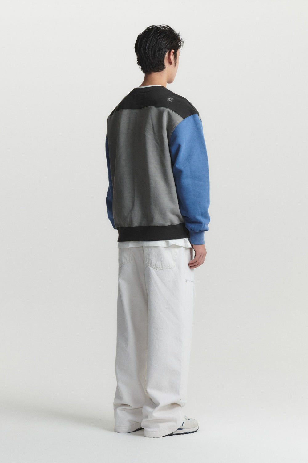 COLOR BLOCK SWEAT SHIRT (blue mix)