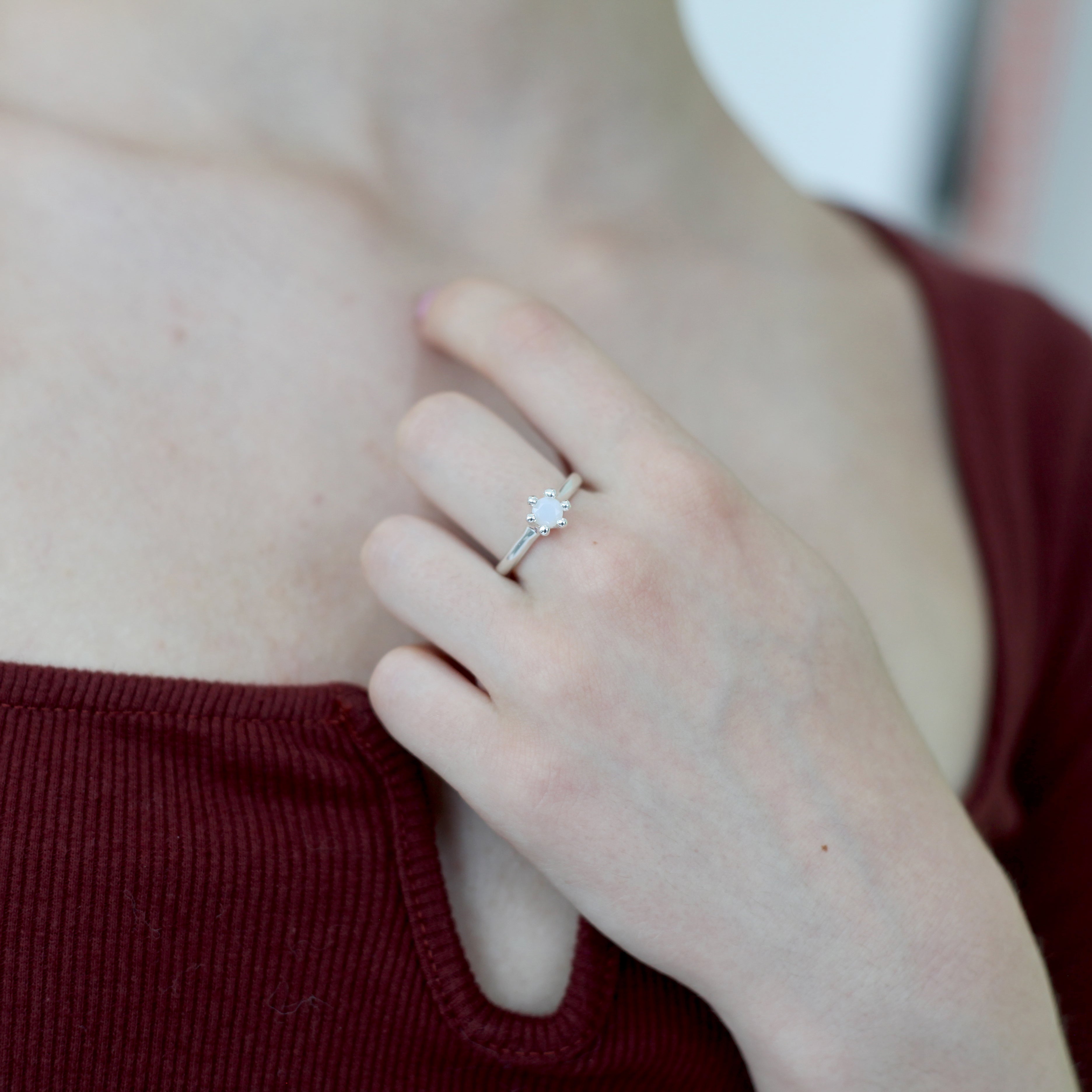 mini mushroom ring white